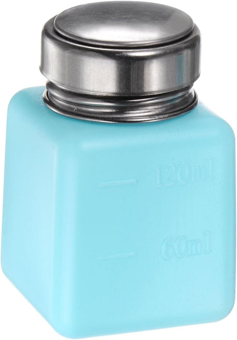 Solvent Alcohol Dispenser 120ml(4oz) Push Down Liquid Dispenser Pump with Stainless Steel Lid for Acetone Cleanser