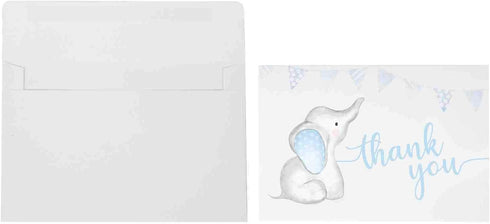GSM Brands 20 (4 inch 6 inch) Thank You Cards for Baby Shower with Boy Theme - Cards with Envelopes x