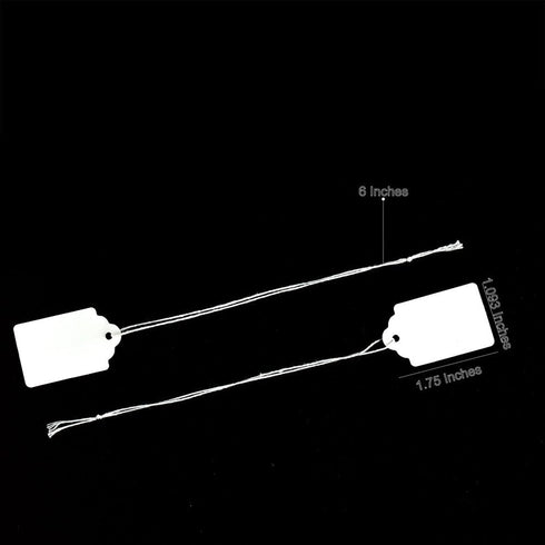 Brothersbox Price Tags with String Attached, 1000pcs White Marking Merchandise Hang Tags, 1.75 x 1.093 inch