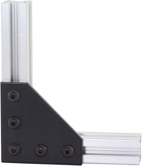 2020 Series Black L Shape Joint Plate Bracket Kit - 4pcs Joint Plate, 20pcs M5 T-Slot Nuts