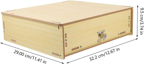 Wooden Cash Drawer Organizer - Change Storage Box for Desk and Business Use