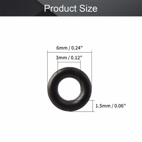 Othmro 20Pcs Nitrile Rubber O-Rings 0.05in Wire Dia 0.23in OD Metric Sealing Nitrile NBR Rubber Washers Round Buna-N O-Rings for Air Sealing Professional Plumbing Car Repair Air Connections Black