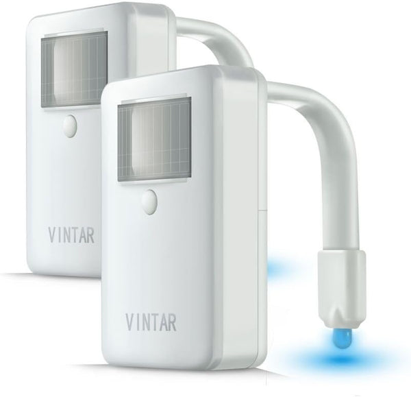 VINTAR 2 Packs 16 Color Motion Sensor LED Toilet Night Light,Toilet Bowl