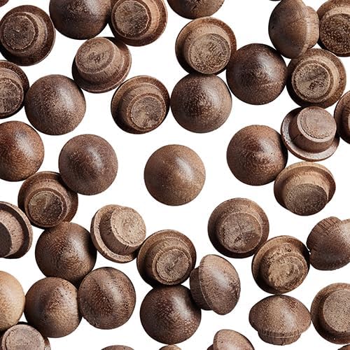 WIDGETCO 5/16" Walnut Button Top Wood Plugs, Woodworking Plugs, Can Be Sanded, Stained,