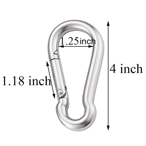 4 Inch Spring Snap Hook 304 Stainless Steel Quick Link Lock Fastener Hook for Boating, 400 lbs Maximum Capacity, 2 Pcs
