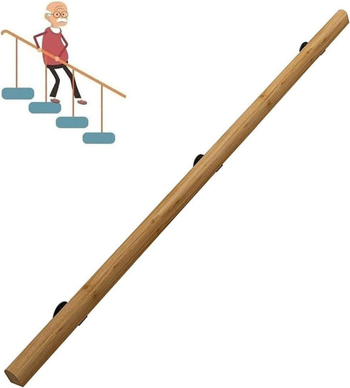 ALDEPO Grab Bars 1Ft-20Ft Handrails Wooden, Professional Corridor Non-Slip Stair Railings Support Rod,