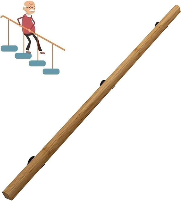 ALDEPO Grab Bars 1Ft-20Ft Handrails Wooden, Professional Corridor Non-Slip Stair Railings Support Rod,