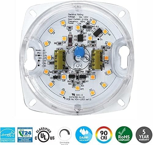 3" 4.04" 10W, 2700K, 750LM, 120V, CRI90, Dimmable, UL/ES/JA8 LED Light Engine Retrofit Kit - Overall Size, Certified