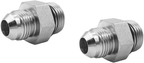 (2-PACK) 6400-08-10-O Hydraulic Hose Adapter Fitting - 1/2" Male JIC 37° Flare × 5/8" Male O-Ring