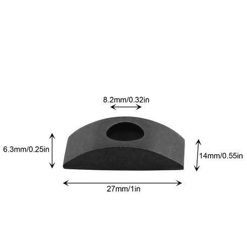 12PCS Black M8 Solid Half Moon Nuts, Washer Spacer Furniture Hardware Accessories for Furniture Connect