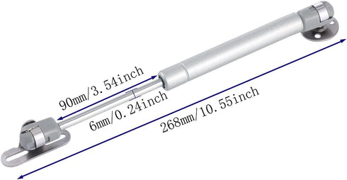 80N/18 lb 10 inch Long Gas Support Cabinet Hinge Safety Lift Support, Gas Shock, Soft Open and Lower Cover Support and BufferTelescopic Cabinet Door Rubber Head Gas Spring Support (2 Pack) by priaolker