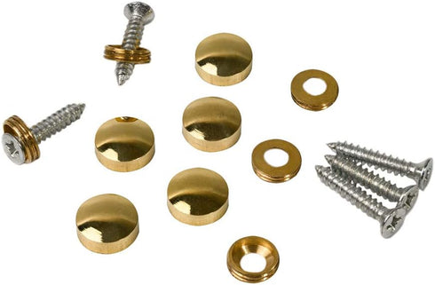 10PCS Decorative Caps for 12mm Brass Mirror Screws, Polished Shiny Gold Fasteners for Mirrors and Glass Furniture