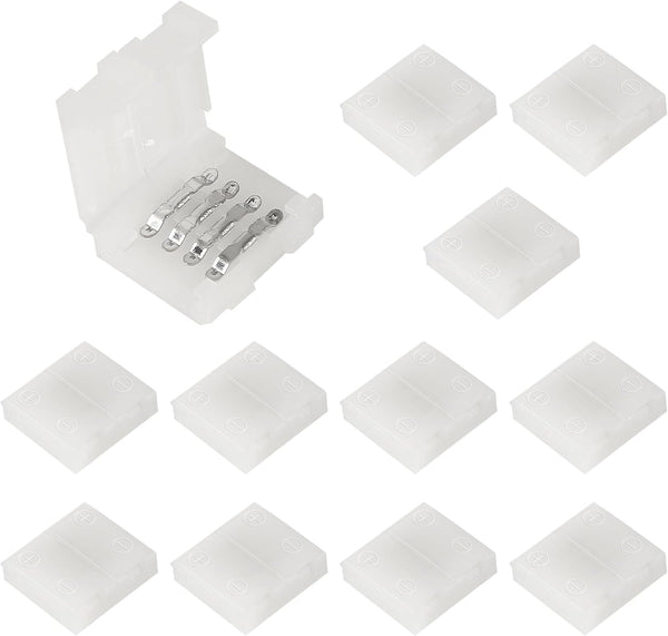 DORHEA 12Pcs LED Strip Connectors 4 Pin Connector 10mm/0.39in Wide LED Tape Light