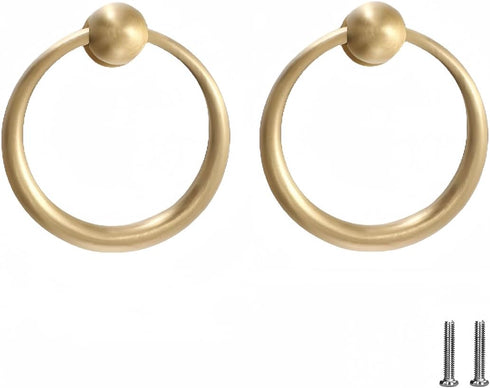 SANCHAKOU Bathroom Cabinet Knobs 2Pcs Brass Wardrobe Wine Cabinet Drawer Door Bedside Cabinet