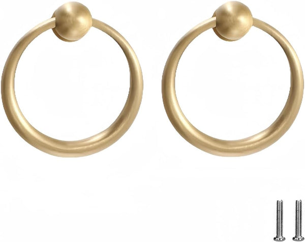 SANCHAKOU Bathroom Cabinet Knobs 2Pcs Brass Wardrobe Wine Cabinet Drawer Door Bedside Cabinet