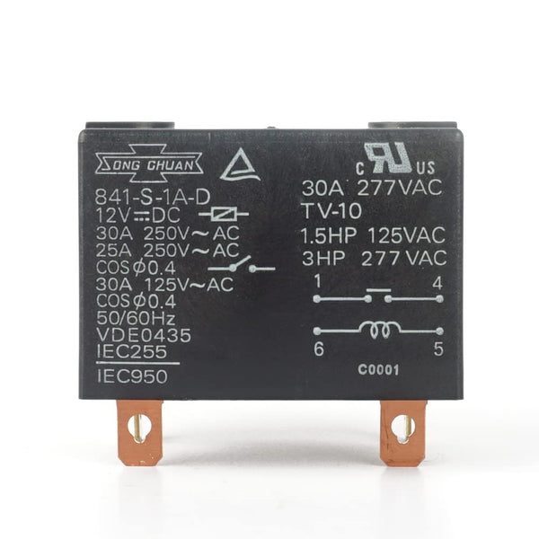 841-S-1A-D 12VDC Power Relay 30A 277VAC SPDM 4 Pins Quick Terminal Type with Dust Cover