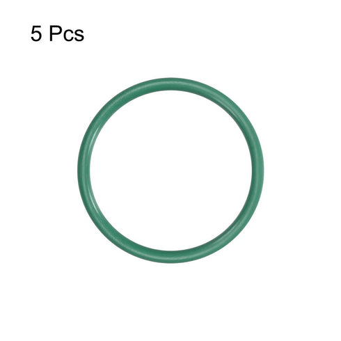 uxcell Fluorine Rubber O-Rings, FKM Seal Gasket for Machinery Plumbing, 32mm OD 27.2mm ID 2.4mm Width, Green, Pack of 5