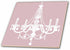 3dRose Pink and White Chic Chandelier 8 Inch Ceramic Tile