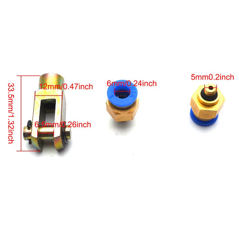 Pneumatic Cylinder 16mm Bore 200mm Stroke Air Cylinder with Y Connector and 2Pcs Pneumatic Quick Fitting