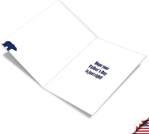 NobleWorks Big Happy Fathers Day Greeting Card, 8.5 x 11 Inch, Large Notecard for Dads, Grandpa Bear J3460FGG