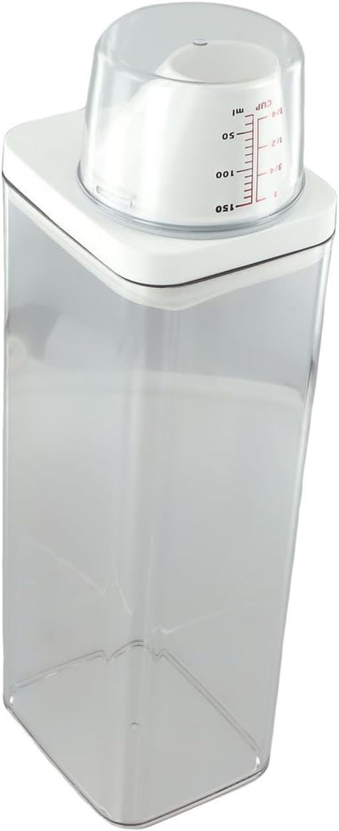 Generic Organization(1500ml) Laundry Detergent Dispenser with Airtight Lid and Measuring Cup, Transparent AS Body