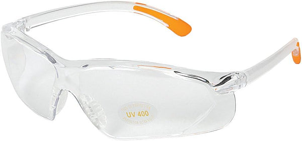 Allen Company Factor Shooting and Safety Glasses - Clear Frame with Orange Tips, Clear Lens