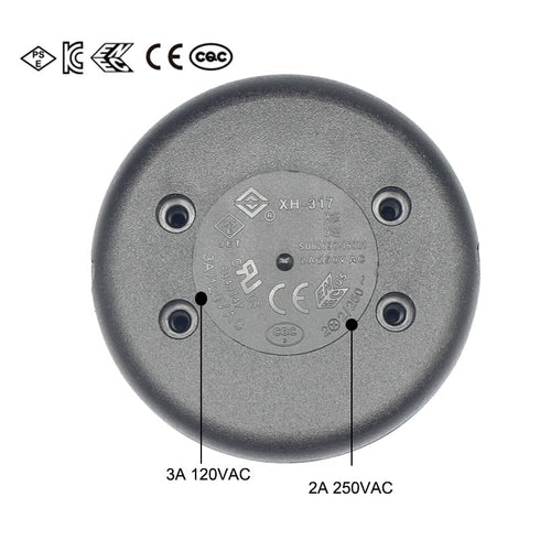 3A 120VAC/2A 250VAC, XH-317 (2-Pack) (2-Pack)) Floor Foot Switch Inline Pedal Lamp Switch, Black, Push Button On/Off