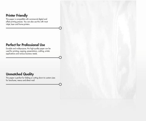 LUXPaper 8.5" x 11" Paper | Letter Size | Glossy White | 65lb. Text | 50 Qty