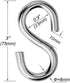 Flammi 2 Pack Heavy Duty S Hooks for Hanging Hammock Stand, Swing Plants, Max 500 Lbs, 3 Inch Long, 5/16 Inch Thick