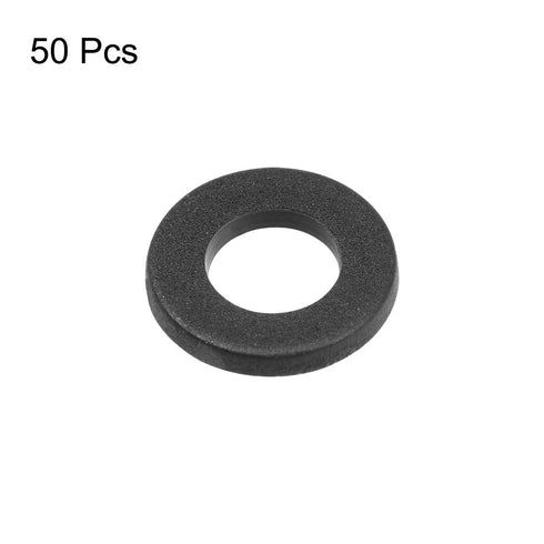 uxcell Nylon Flat Washers, 8mm OD, 4mm ID, 1mm Thickness for Faucet Pipe Water Hose, Pack of 50