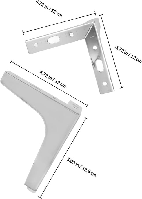 4pcs 13cm KALLORY Metal Furniture Support Feet Triangle Sofa Legs Cabinet Replacement Legs for Coffee Table Bathroom