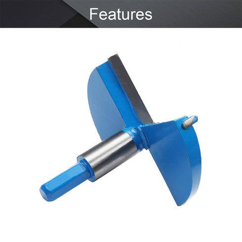 Utoolmart 100mm Forstner Drill Bit, Blue Cemented Carbide Wood Cutter Tool, Hex Shank, 80mm Length Hole Boring Bit