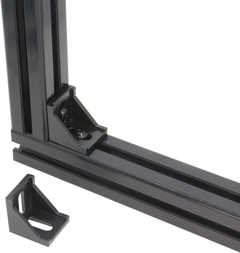 Zeberoxyz 10PCS 4040 Corner Bracket Black Right Angle with M6 Screws for Aluminum Extrusion