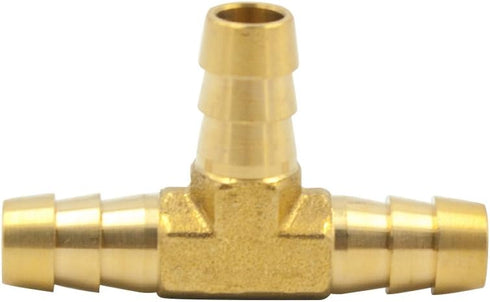 Legines Barb Tee: 1/4" x 1/4" x 1/4" Hose Barbed T Fitting, Brass 3 Way Union, 2 pcs