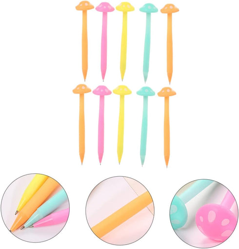 Operitacx 10 Pcs Mushroom Design Mechanical Pencils Set, Plastic Writing Pencils for Gifts and Drawing