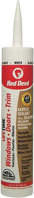 Red Devil 0856PR Lifetime Window, Door & Trim Advanced Sealant Plus Silicone, 1-Pack, White