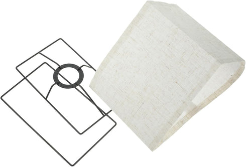 E27 8.46x7.08x4.72 Inches Kichvoe Beige Linen Lampshade for Light Socket Rectangular Floor Lamp Shade Removable Fabric