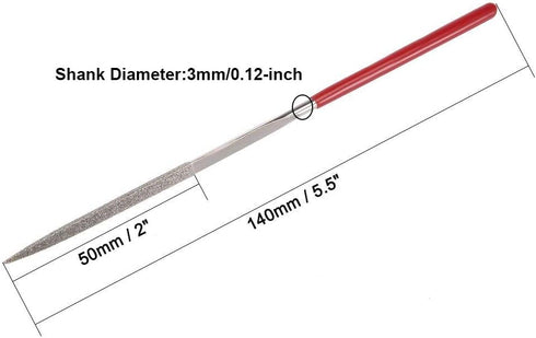 Triangle Diamond Needle Files, 10pcs, 5.5"/140mm Length