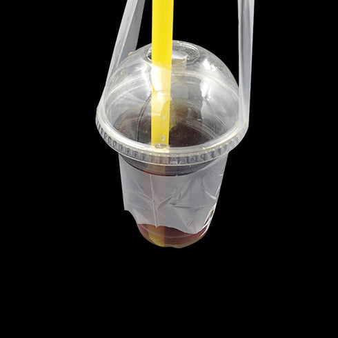 SQXBK 100PCS 130x210mm Transparent T Handle Drink Hanging Plastic Takeout Coffee Milk Juice Liquid Container Bags