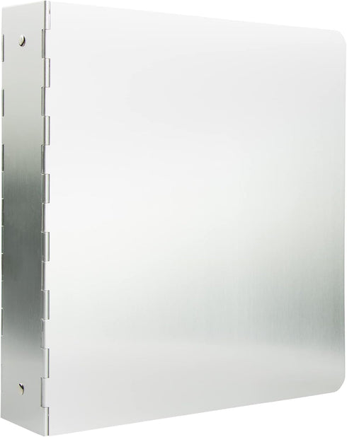 JAM PAPER Aluminium 2 inch Binders | Silver Aluminum 3 Ring Binder | Sold Individually