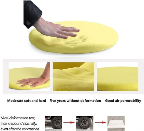 JIQHOHX Set 2/4 42 42cm(Set 2)) of Plush Round Chair Cushion, Soft Thicken Memory Foam Seat Cushion, Dining Chair Pad