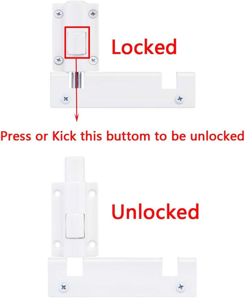Secure(1 Pack,White) HauSun Patio Sliding Door Security Foot Lock Kick Lock, Fits on Top Rail-Childproof patio Door