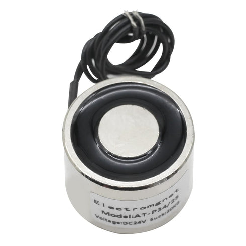 Electric Lifting Magnet Solenoid Electromagnet, 34 X 25mm DC24V 180N 39LB/20Kg Holding Suction
