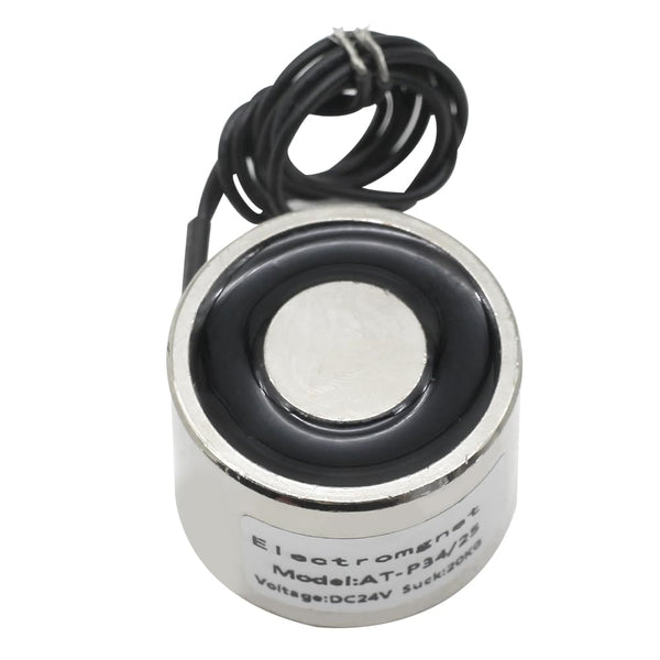 Electric Lifting Magnet Solenoid Electromagnet, 34 X 25mm DC24V 180N 39LB/20Kg Holding Suction