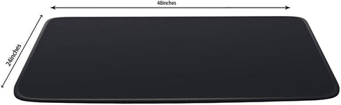 Extended 3XL Gaming Mouse Pad, 48" x 24", Anti-Fray Stitched Edges, Black