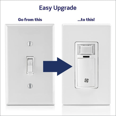 DHS05-1LT, Leviton Humidity Sensor Switch for Bathroom Exhaust Fan, Automate Ventilation, Air Circulation, Moisture