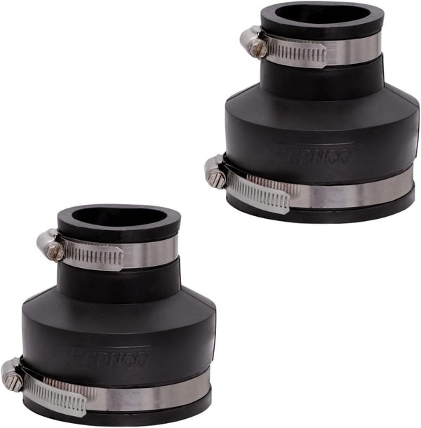 Fernco 2-Pack 1056-315 3" x 1-1/2" Flexible PVC Reducing Pipe Coupling for Cast Iron and Plastic Plumbing