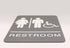 Headline Sign 5222 ADA Wheelchair Accessible Restroom Sign, 6 x 9 Inches, Light Gray/White, Made in USA