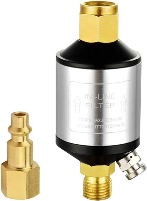 Joywayus Water Oil Separator for Air Line, 1/4" NPT Inlet and Outlet, 150PSI Air Tool Accessory
