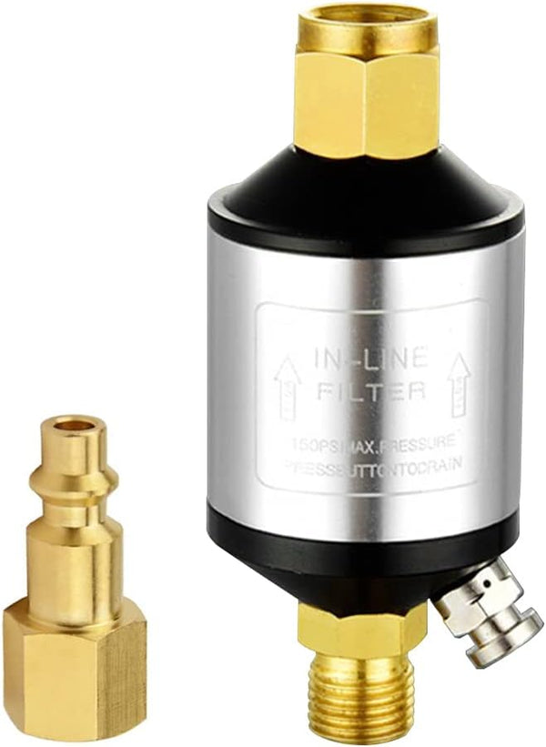 Joywayus Water Oil Separator for Air Line, 1/4" NPT Inlet and Outlet, 150PSI Air Tool Accessory
